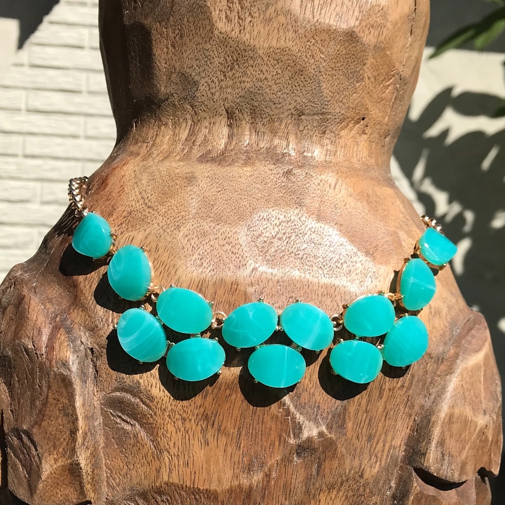 Women's Blue Faceted Statement Necklace